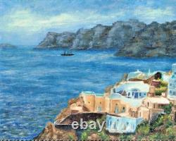 Tirage giclée en édition limitée Œuvre d'art Paysage de Santorin Grèce Peinture Art COA