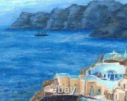 Tirage giclée en édition limitée Œuvre d'art Paysage de Santorin Grèce Peinture Art COA