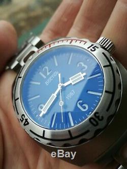 Vostok Amphibia 1967 Blue Diver Watch Rare 200m Édition Limitée 500 Pièces
