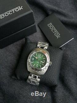 Vostok Amphibia 1967 Green Diver Watch Rare 200m Édition Limitée 500 Pièces