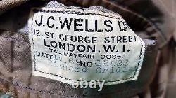 Vtg 1969 Jc Wells Ltd Londres 46s Houndstooth Tweed Elbow Patch Sport Coat Jacket