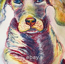 Weimaraner Puppy Dog, 10x12, Aquarelle Peinture Pastel Cadre D'impression, Arts Signés