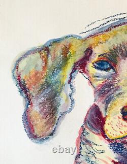 Weimaraner Puppy Dog, 10x12, Aquarelle Peinture Pastel Cadre D'impression, Arts Signés