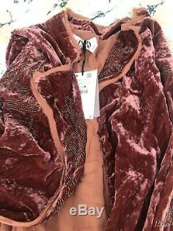 Zara Limited Edition Velvet Veste Kimono Grand Designs Bnwt Sort Style Boho