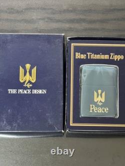Zippo Paix Bleu Titane Édition Limitée Pièce 1995 Fabriquée Timbre Or Dead Stock