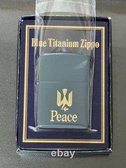 Zippo Paix Bleu Titane Édition Limitée Pièce 1995 Fabriquée Timbre Or Dead Stock