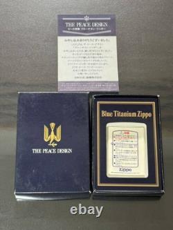 Zippo Paix Bleu Titane Édition Limitée Pièce 1995 Fabriquée Timbre Or Dead Stock